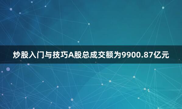 炒股入门与技巧A股总成交额为9900.87亿元